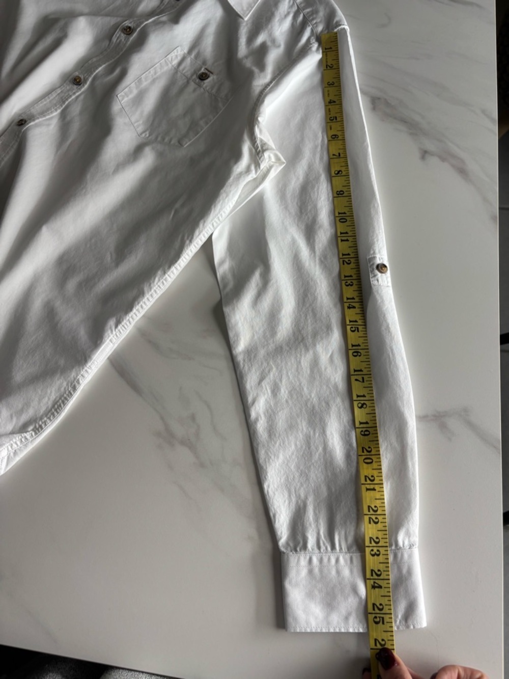 Ted Baker White Long-Sleeve Dress Shirt with Subtle Patterned Inner Collar XL - Picture 6 of 9